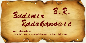 Budimir Radokanović vizit kartica